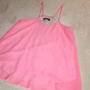Neon pink blouse